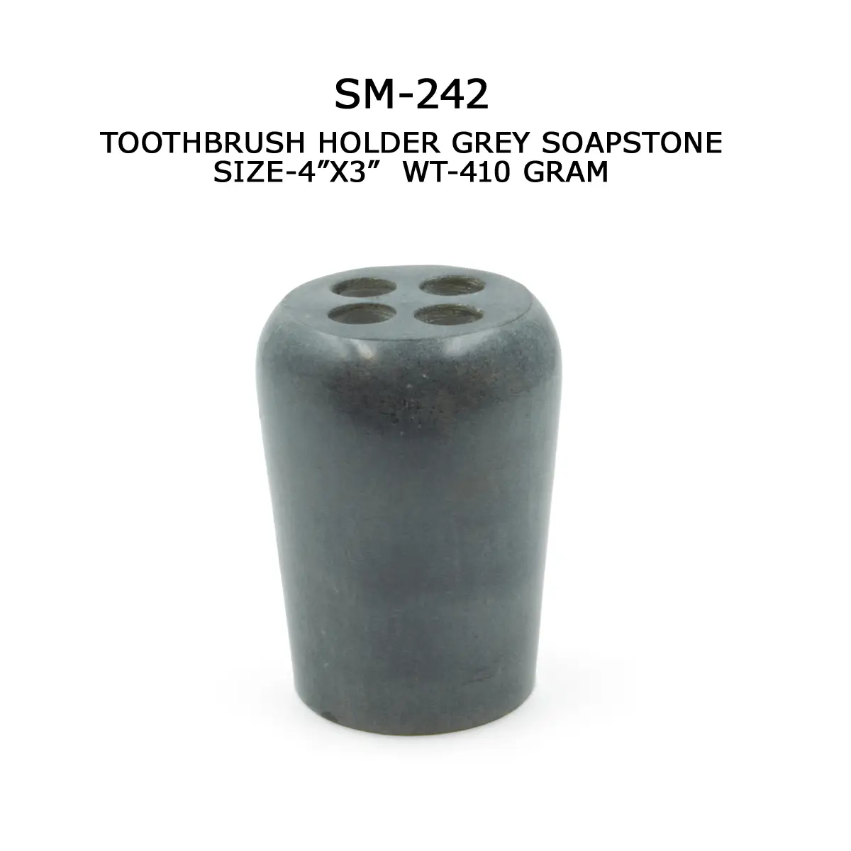 TOOTHBRUSH HOLDER GREY SOAPSTONE